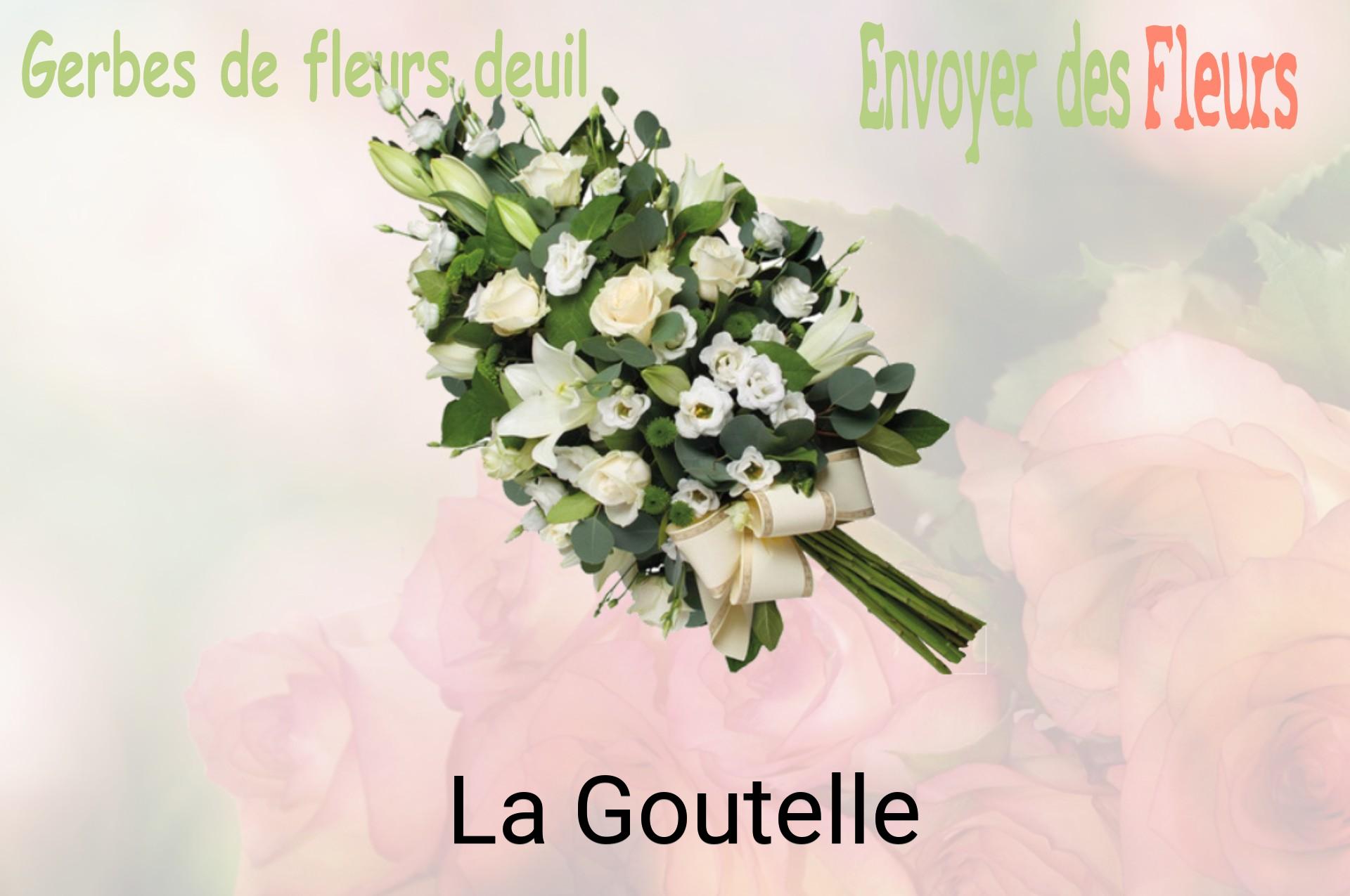 Gerbe de fleurs de deuil livrée à La Goutelle